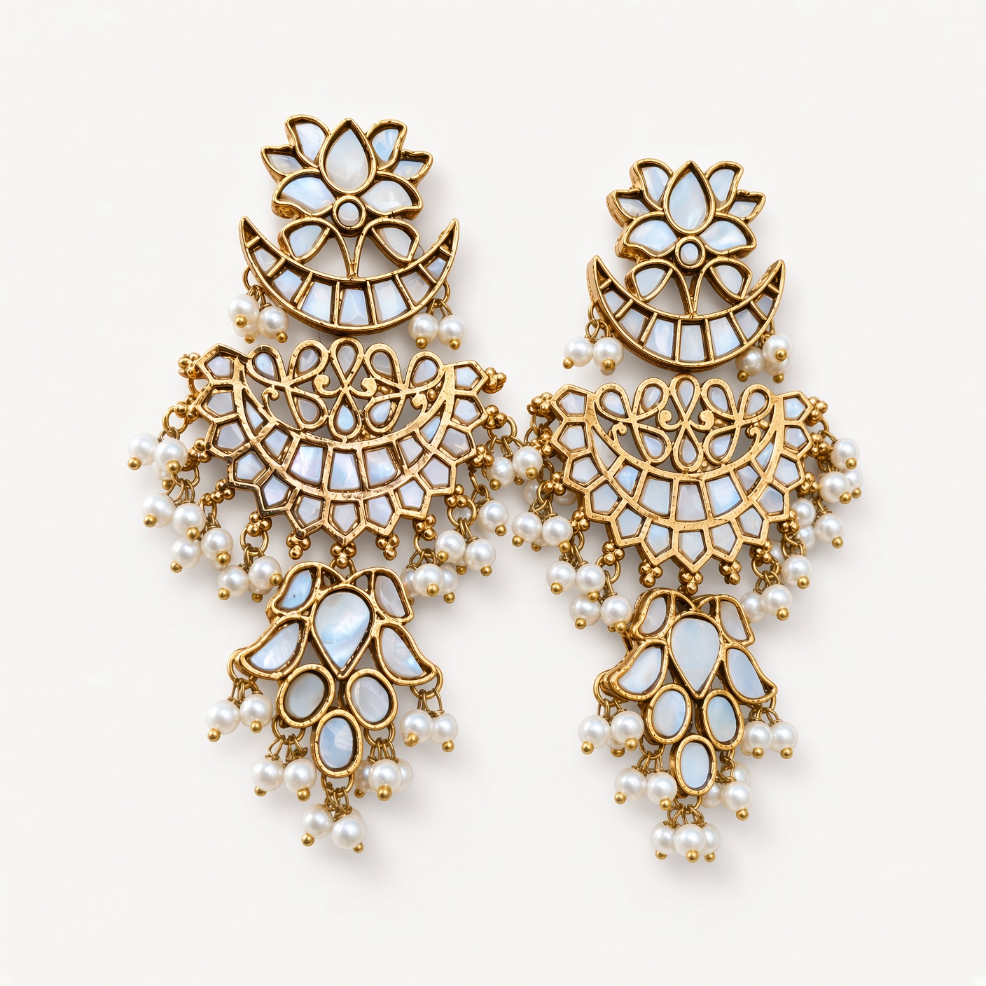 Mother of Pearl Chandelier Earrings