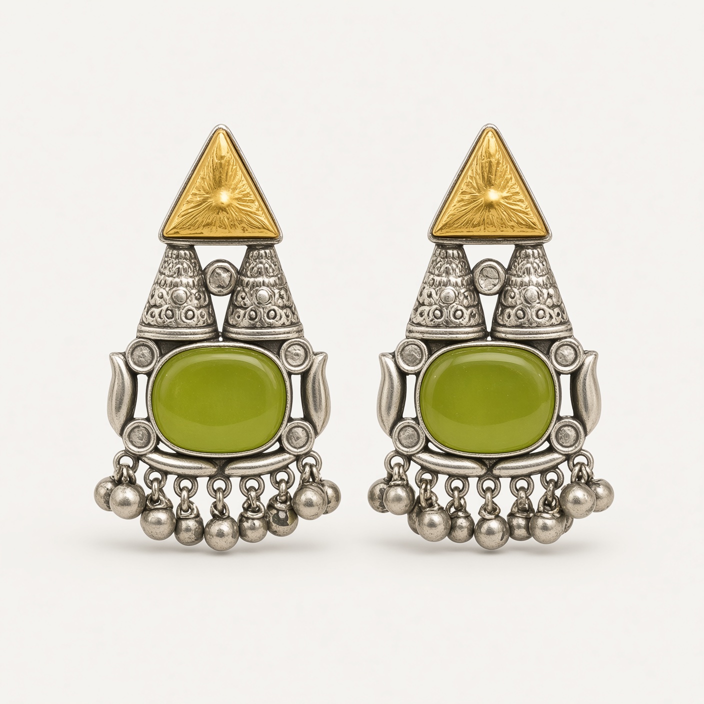Indian Dual-Tone Tribal Earrings