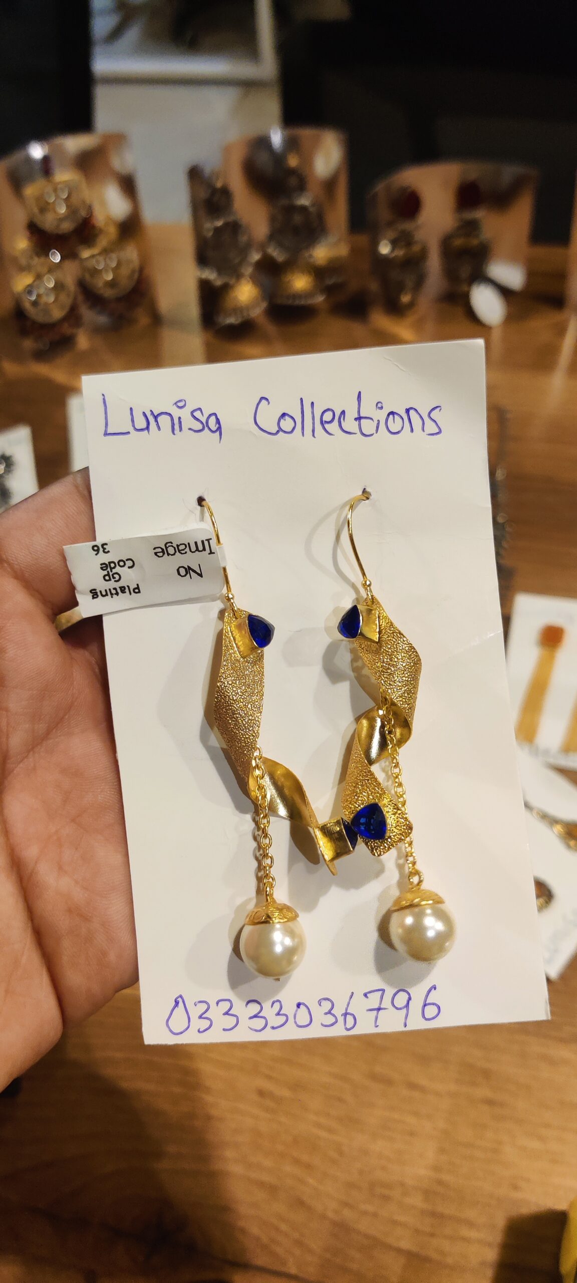 Sculptural Gold & Pearl Drop Earrings