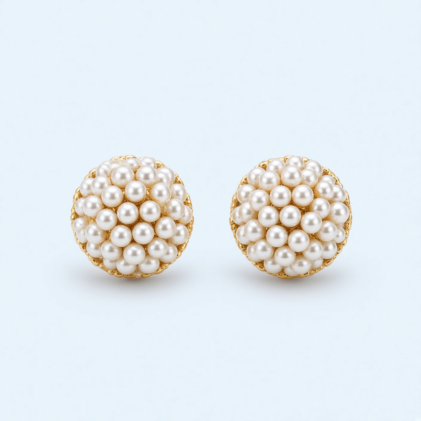 Pearl Cluster Stud Earrings